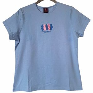 Blue Flip Flops Short Sleeve Tee Shirt from Zurich Golf Classic Size Small